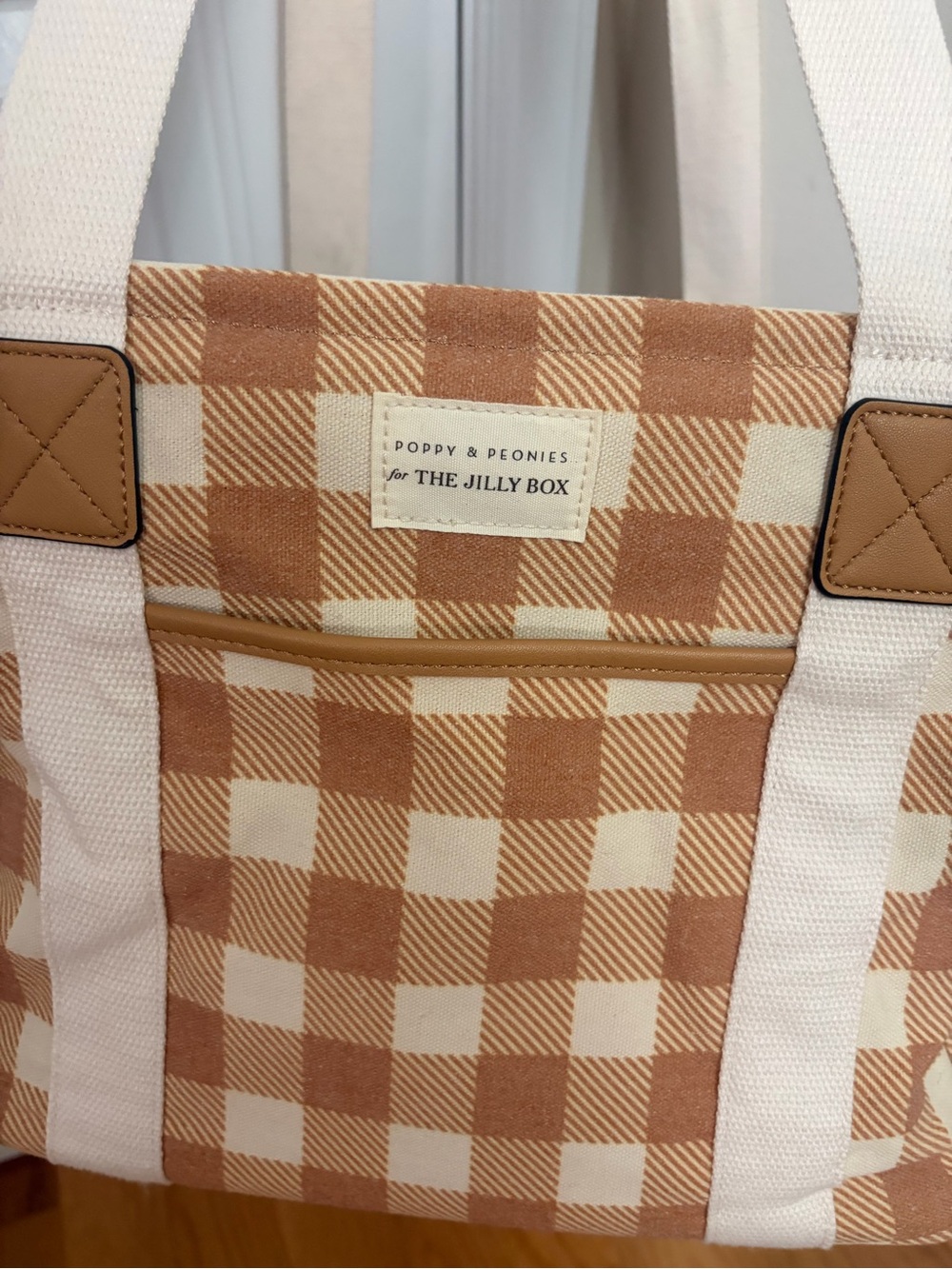 Poppy & Peonies Everyday Tote – Jilly Box Exclusive Caramel Gingham – New (Rare) - Picture 8 of 16